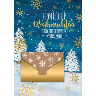 CACTUS Geldschein-Weihnachtskarte "Winterlandschaft"