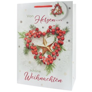CACTUS Weihnachts-Geschenktüte "3 Schneemänner" groß