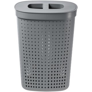 NHG Wäschesammler SEOUL 60,8 Liter oval grau