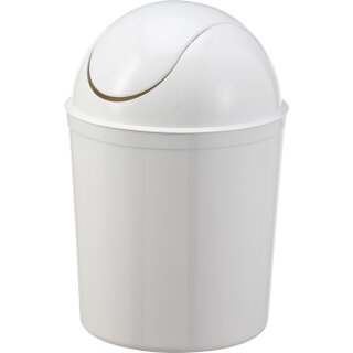 plast team Schwingdeckel-Abfalleimer 5 Liter weiß