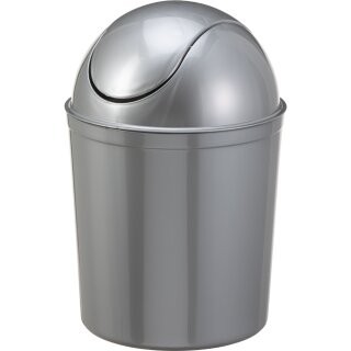 plast team Schwingdeckel-Abfalleimer 5 Liter silber