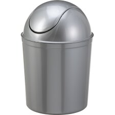plast team Schwingdeckel-Abfalleimer 5 Liter silber