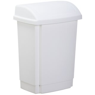 plast team Schwingdeckel-Abfalleimer 15 Liter weiß