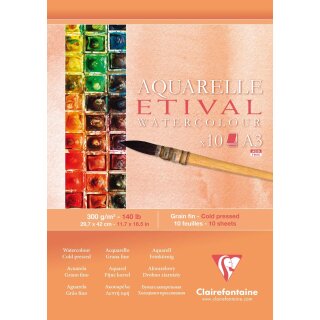 Clairefontaine Künstlerblock Aquarelle ETIVAL DIN A3 10 Blatt