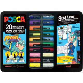POSCA Pigmentmarker "MANGA" 20er Metallbox