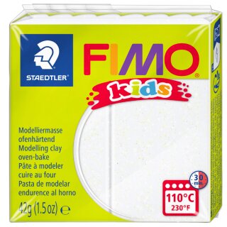 FIMO kids Modelliermasse ofenhärtend glitter-weiß 42 g