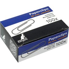 kangaro Büroklammern verzinkt 30 mm silber 100...