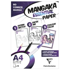 Clairefontaine Manga Papier DIN A4 weiß 15 Blatt