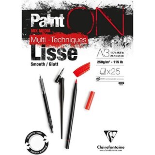 Clairefontaine Zeichenpapierblock PAINTON Lisse DIN A3 25 Blatt