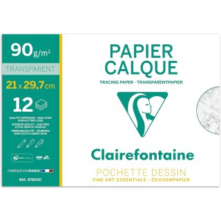 Clairefontaine Transparentpapier 90/95 g/qm DIN A4 12 Blatt