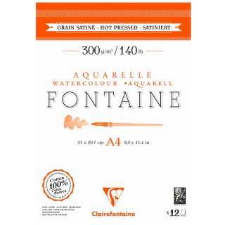 Clairefontaine Aquarellblock FONTAINE satiniert DIN A4 12 Blatt