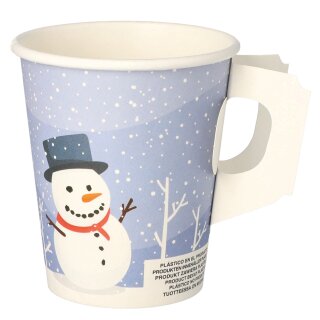 PAPSTAR Papp-Trinkbecher mit Henkel "Snowtime" 0,2 Liter 50 Stück