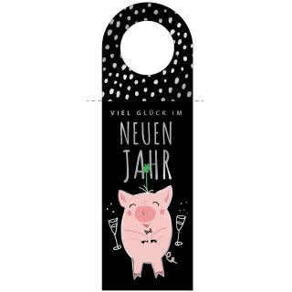 CACTUS Neujahrs-Flaschenanhänger "Schwein"