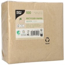 PAPSTAR Lunch-Servietten 330 x 330 mm 3-lagig natur 100...
