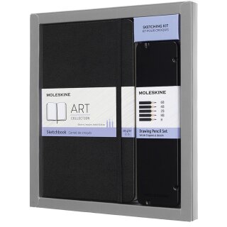 MOLESKINE Skizzen-Set Skizzenbuch L/A5 + 5 Zeichenstifte
