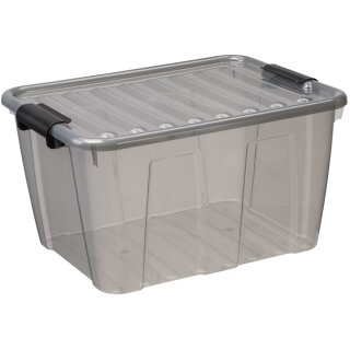 plast team Aufbewahrungsbox HOME BOX 30 Liter grau-transparent