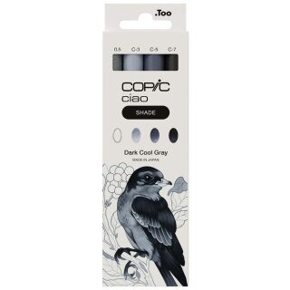 COPIC Marker ciao 3+1 Set SHADE "Dark Cool Gray"