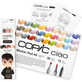 COPIC Marker ciao "LAYER & MIX Manga Starter Set" Warm