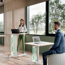 LEITZ Sitz-Steh-Schreibtisch Ergo weiß mit Rollen