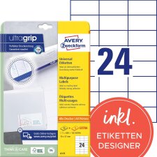 AVERY Zweckform Universal-Etiketten 70 x 37 mm weiß...