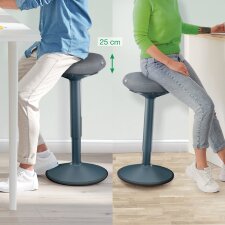 LEITZ Sitz-Steh-Hocker Ergo Active mit Komfortsitz hellgrau