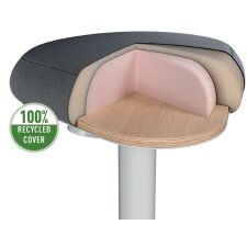 LEITZ Sitz-Steh-Hocker Ergo Active mit Komfortsitz hellgrau