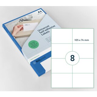 rillprint Universal-Etiketten 105 x 74 mm weiß 800 Etiketten