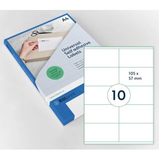 rillprint Universal-Etiketten 105 x 57 mm weiß 1.000 Etiketten