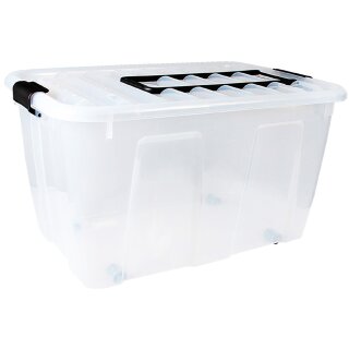plast team Aufbewahrungsbox HOME BOX mit Rollen & Griff 70 Liter