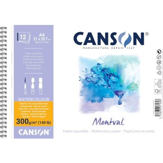 CANSON Aquarellblock "Montval" 210 x 297 mm 300 g/qm 12 Blatt