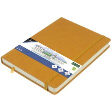kangaro Skizzenbuch PU-Hardcover DIN A6 ockergelb 80 Blatt