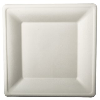 PAPSTAR Zuckerrohr-Teller "pure" eckig 200 x 200 mm 50 Stück
