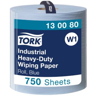 TORK Industrie-Putzrolle 3-lagig blau 255 m - extra stark 750 Abrisse