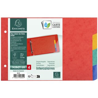 EXACOMPTA Karton-Register 148 x 210 mm 4-teilig