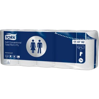 TORK Toilettenpapier 3-lagig weiß 10 Rollen á 150 Blatt