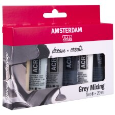 ROYAL TALENS Acrylfarbe AMSTERDAM graues Mischset 6 x 20 ml