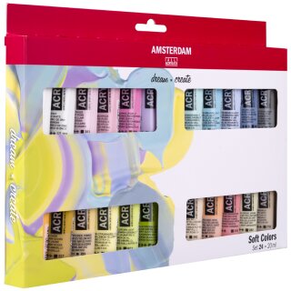 ROYAL TALENS Acrylfarbe AMSTERDAM Weiche Farben 24 x 20 ml