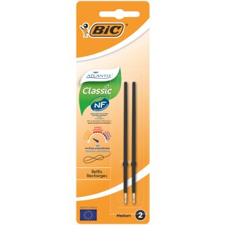 BIC Kugelschreiber-Minen Atlantis Classic schwarz M 2 Stück
