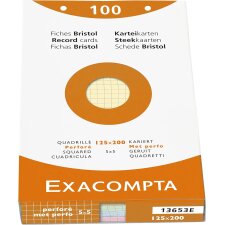 EXACOMPTA Karteikarten 125 x 200 mm kariert farbig...