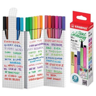 STABILO Fasermaler Pen 68 18er Zick-Zack Tischset