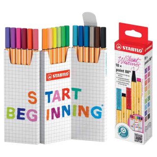 STABILO Fineliner point 88 18er Zick-Zack Tischset