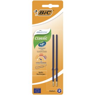 BIC Kugelschreiber-Minen Atlantis Classic blau F 2 Stück