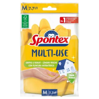 Spontex Latex-Handschuh Multi-Use Größe M gelb aus Naturlatex