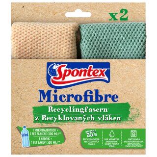 Spontex Mikrofasertuch aus Recyclingfasern 2er Pack