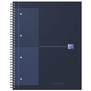 Oxford International Collegeblock NOTEBOOK DIN A4+ kariert 80 Blatt dunkelblau