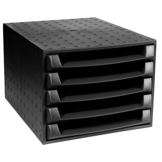 EXACOMPTA Schubladenbox THE BOX 5 Schübe schwarz