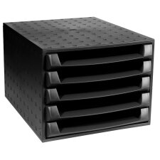 EXACOMPTA Schubladenbox THE BOX 5 Schübe schwarz