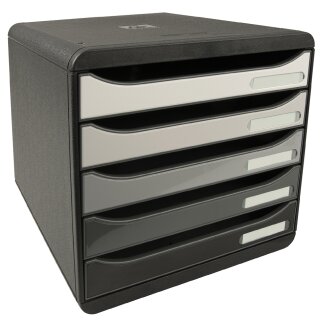 EXACOMPTA Schubladenbox BIG-BOX PLUS 5 Schübe grau
