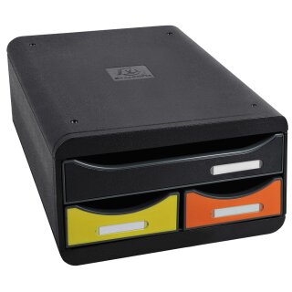 EXACOMPTA Schubladenbox SMALL-BOX 3 Schübe harlekin