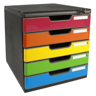 EXACOMPTA Schubladenbox MODULO A4 5 Schübe harlekin